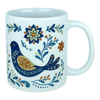 Mug: Nordic Folk Art Birds Ceramic Mug (11 oz Capacity)