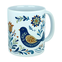 Mug: Nordic Folk Art Birds Ceramic Mug (11 oz Capacity)