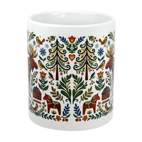 Mug: Nordic Forest Kurbits Dala Moose Wraparound Ceramic Mug (11 oz)