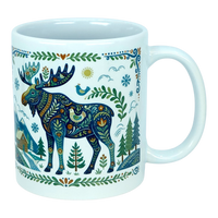 Mug: Nordic Forest Moose Ceramic Mug (11 oz)