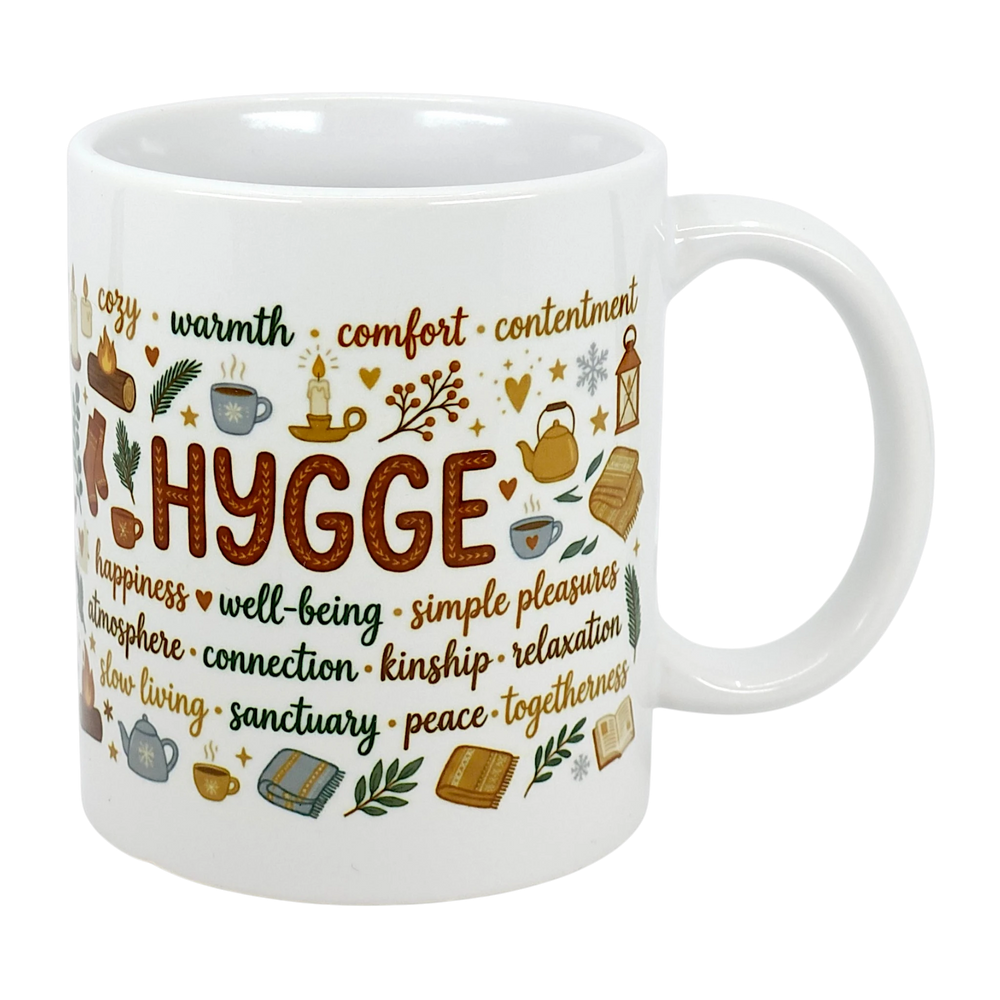 Mug: Nordic Hygge Comfort Typography Ceramic Mug (11 oz)