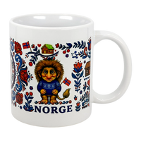 Mug: Norge Norway Rosemaling Troll Wraparound Ceramic Mug (11 oz)
