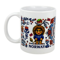 Mug: Norge Norway Rosemaling Troll Wraparound Ceramic Mug (11 oz)