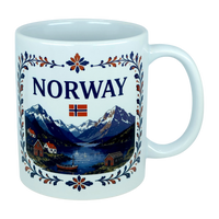 Mug: Norway Fjord Mountain Ceramic Mug (11 oz Capacity)