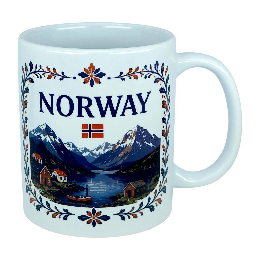 Norway Fjord Mountain Ceramic Mug 11 oz | Swedish Gift Store