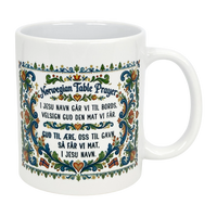 Mug: Norwegian Table Prayer Ceramic Rosemaling Mug (11 oz Capacity)