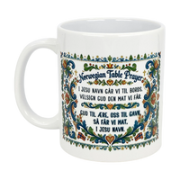 Mug: Norwegian Table Prayer Ceramic Rosemaling Mug (11 oz Capacity)