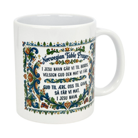 Mug: Norwegian Table Prayer Ceramic Rosemaling Mug (11 oz Capacity)