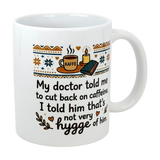 Enjoy your morning brew with the "Not Very Hygge" Coffee Mug (11 oz) from Swedish Gift Store, featuring cozy Nordic patterns and playful Scandinavian humor about cutting back on caffeine.