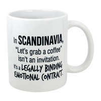 Mug: Scandinavia Coffee Legally Binding Emotional Contract Mug (11 oz)
