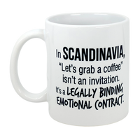 Mug: Scandinavia Coffee Legally Binding Emotional Contract Mug (11 oz)