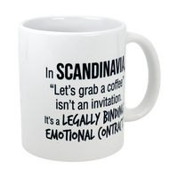 Mug: Scandinavia Coffee Legally Binding Emotional Contract Mug (11 oz)