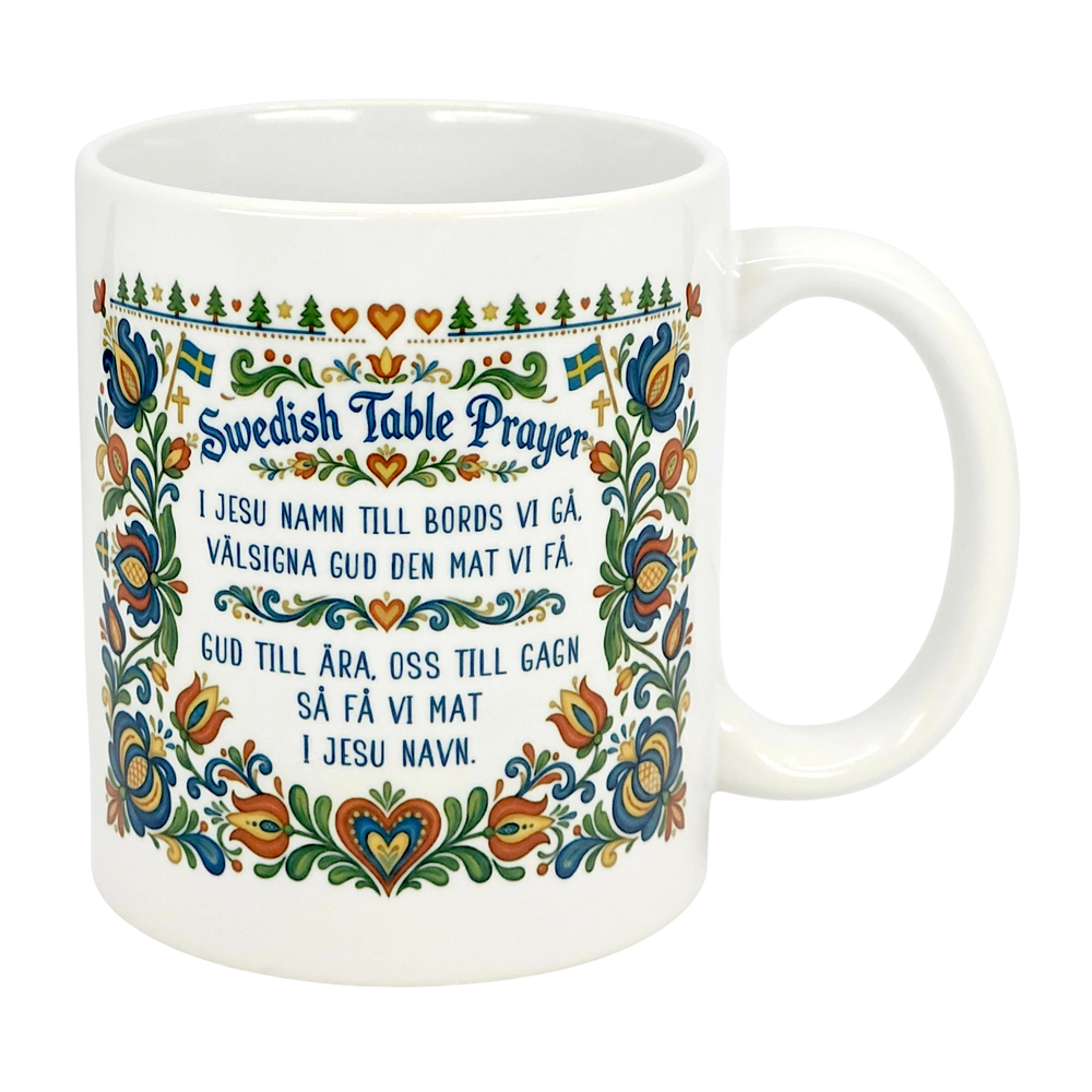 Mug: Swedish Table Prayer Ceramic Kurbits Mug (11 oz Capacity)
