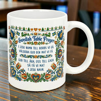 Mug: Swedish Table Prayer Ceramic Kurbits Mug (11 oz Capacity)
