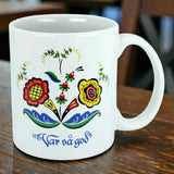 Mug: "Var så god" Welcome with Swedish Flowers Coffee Mug (11oz)