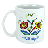 Mug: "Var så god" Welcome with Swedish Flowers Coffee Mug (11oz)