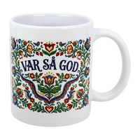 Mug: Var Sa God Swedish Kurbits Folk Art Ceramic Mug (11 oz)