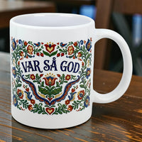 Mug: Var Sa God Swedish Kurbits Folk Art Ceramic Mug (11 oz)