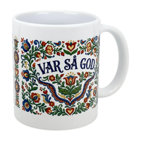 Mug: Var Sa God Swedish Kurbits Folk Art Ceramic Mug (11 oz)