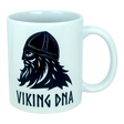 Introducing the Mug: Viking DNA White Ceramic Mug with Historically Accurate Helmet (11 oz) from Nordic Wholesale—a striking white ceramic mug featuring a bearded Viking with a helmet, accurate to history, and the phrase "VIKING DNA" boldly printed below. The perfect Scandinavian coffee mug to honor your Nordic heritage.