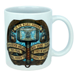 The Mug: Viking Energy of Thor Ceramic Mug (11 oz) by Nordic Wholesale is a white mug showcasing Thor’s hammer with intricate Norse designs and the inscription: “Whosoever holds this mug and drinks from it, if they be worthy, shall possess the energy of Thor.”.