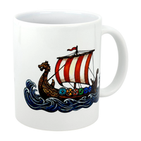 Mug: Viking Longship Ceramic Mug (11 oz)