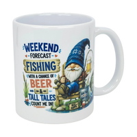 Mug: Weekend Forecast Fishing Tomte Ceramic Mug (11 oz Capacity)