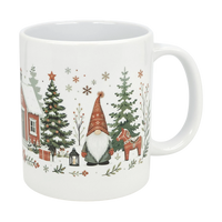 Mug: Winter Tomte and Dala Horse Ceramic Mug (11 oz)