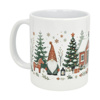 Mug: Winter Tomte and Dala Horse Ceramic Mug (11 oz)
