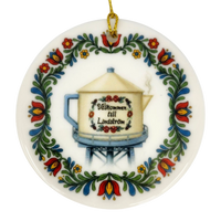 Ornament: Lindstrom Water Tower Floral Ceramic Ornament (2.875" Diameter)