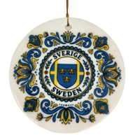 Ornament: Sverige Sweden Triple Crown Ceramic Ornament (2.875" Diameter)