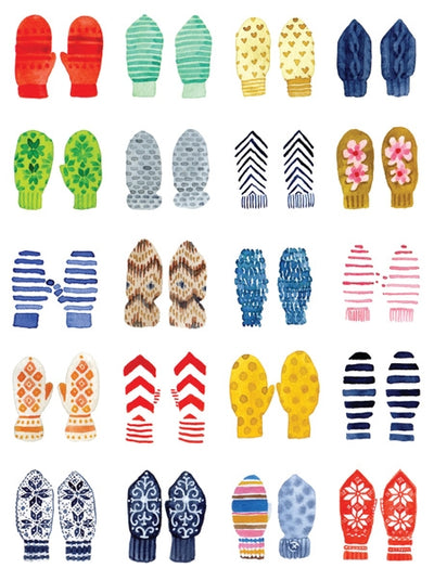 A set of 8 Hygge Notecards by Kirsten Sevig, featuring 4 unique cozy designs, is arranged on white recycled paper—each card blank inside and includes a matching envelope.