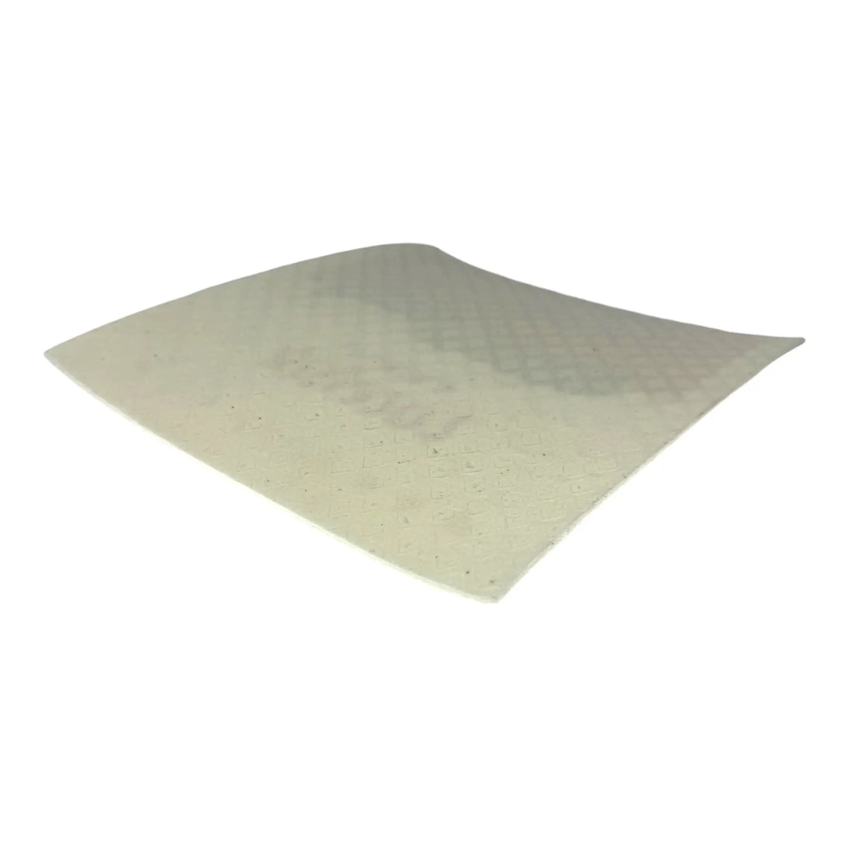 A close-up of the Swedish Gift Store’s “Dishcloth: Cream of Lutefisk Soup Swedish Dishcloth”—a single, thin, flexible, off-white cloth with a textured pattern—shown on a white background.