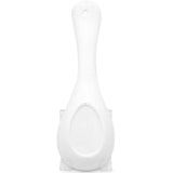 A green ceramic spoon rest featuring Norwegian Rosemaling, ideal for adding a touch of Scandinavian charm to your kitchen decor.