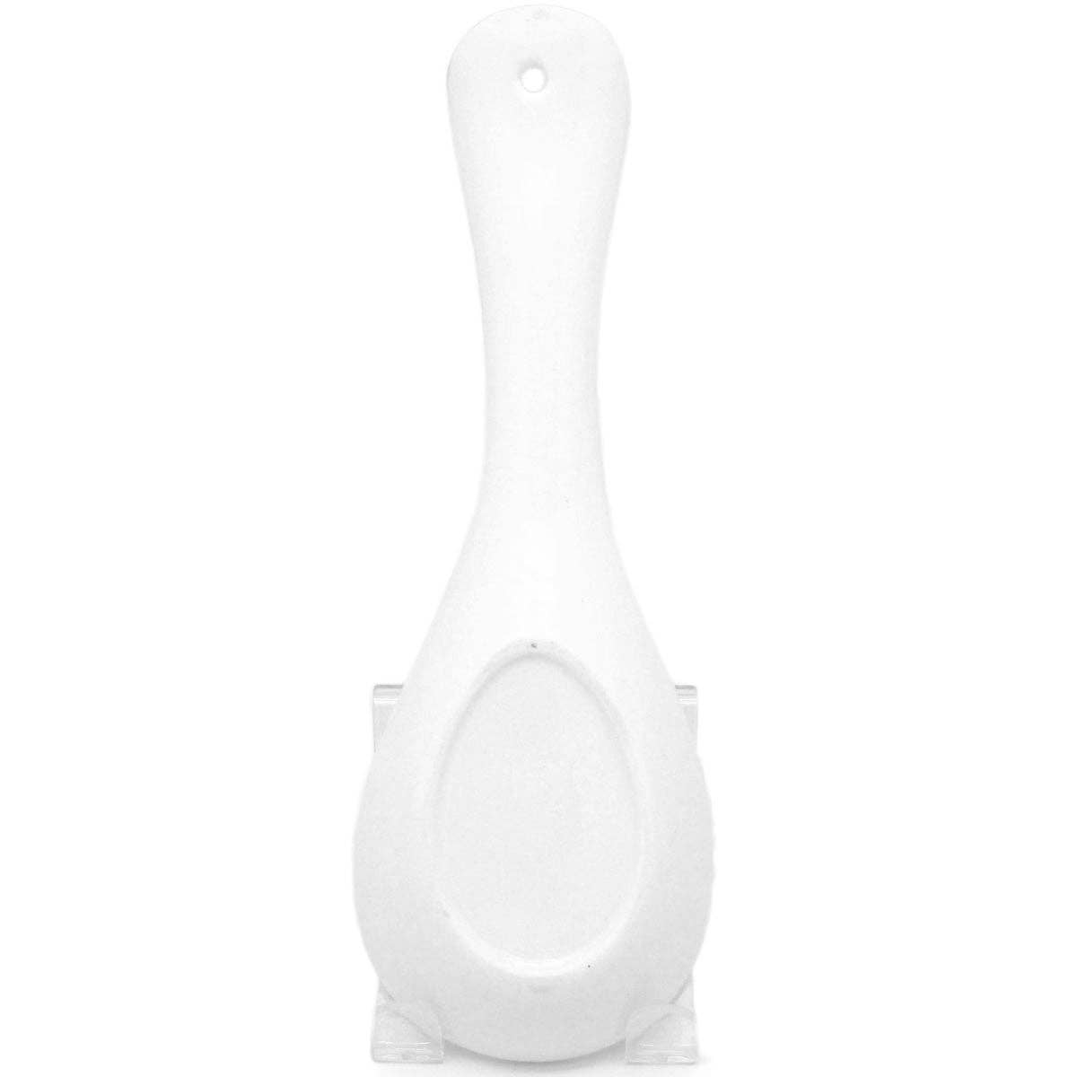 A ceramic spoon rest featuring a Swedish Blue Dalarna Dala horse design, perfect for Swedish kitchen decor, viewed from the front against a white background.