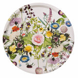 Serving Tray: "A Flower Garden" Nordic Birch Veneer Round Serving Tray 15" Diameter