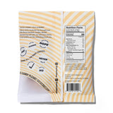 A striped yellow and white Sockerbit bag holds 2.8oz Sour Cherry Cola Gummies, with playful text, see-through window, nutrition facts, ingredients, gluten free Swedish candy note; social media and barcode are on the back.
