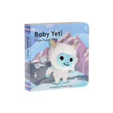Board book featuring a yeti finger puppet attached to the cover.