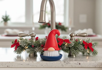Brush: Beardy Tomte - Gnome Dish Scrub Brush 4" Tall with Dish 3.25" Diamter