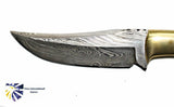 Knife: Damascus Steel Knife Blade with Camel Bone Handle Knife