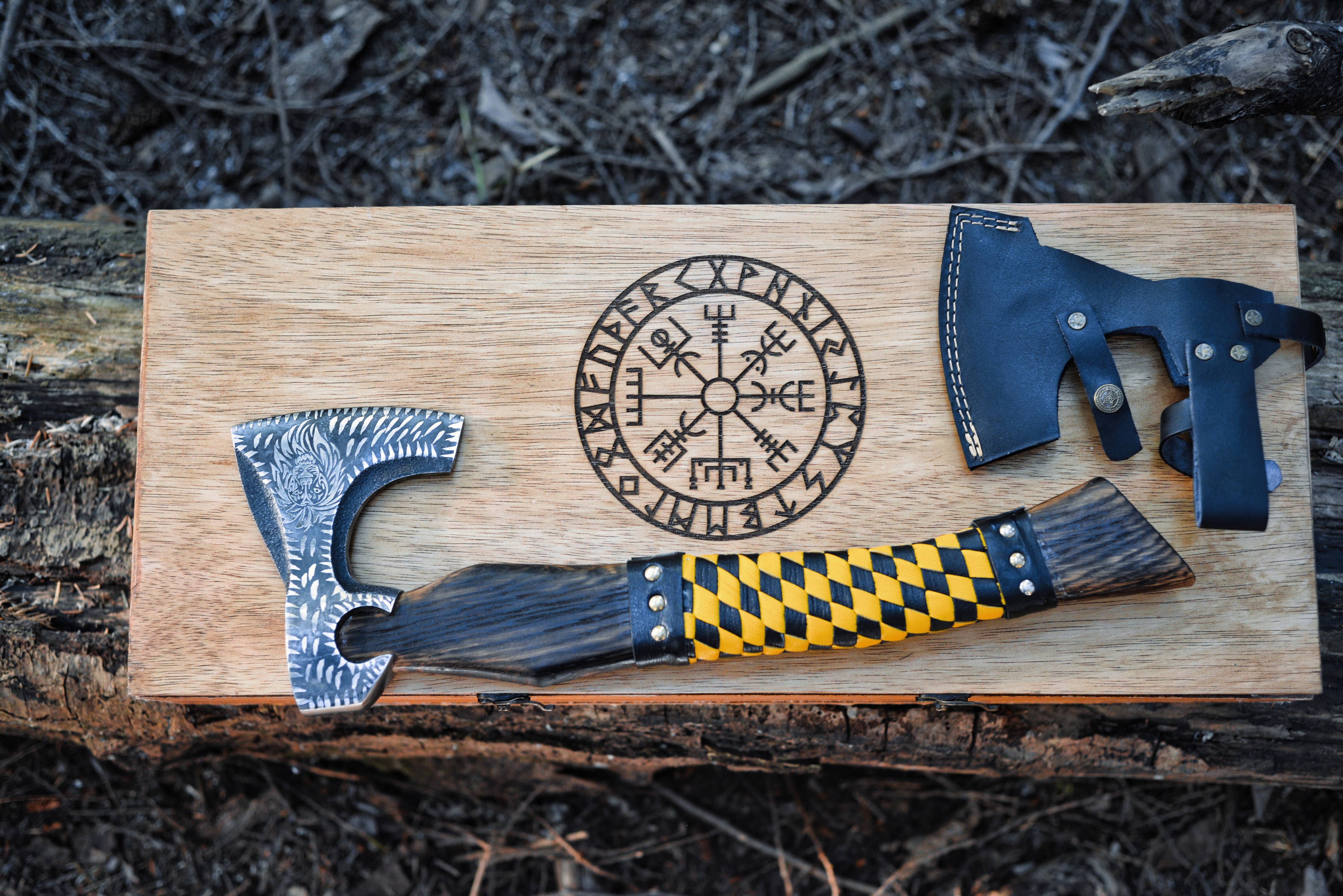 Axe: Yellow Only Viking Axe - Premium Handcrafted Gift