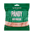 A vibrant green and pink bag of PÄNDY WATERMELON gummy candy from Swedish Sweets Wholesale LLC - Swedish Candy, containing 50g of sugar-free, watermelon-shaped gummies dusted with a sweet coating. The packaging displays a small Swedish flag in the corner and highlights just 1g of sugar per bag, making it a tasty and healthier alternative inspired by classic Swedish treats.