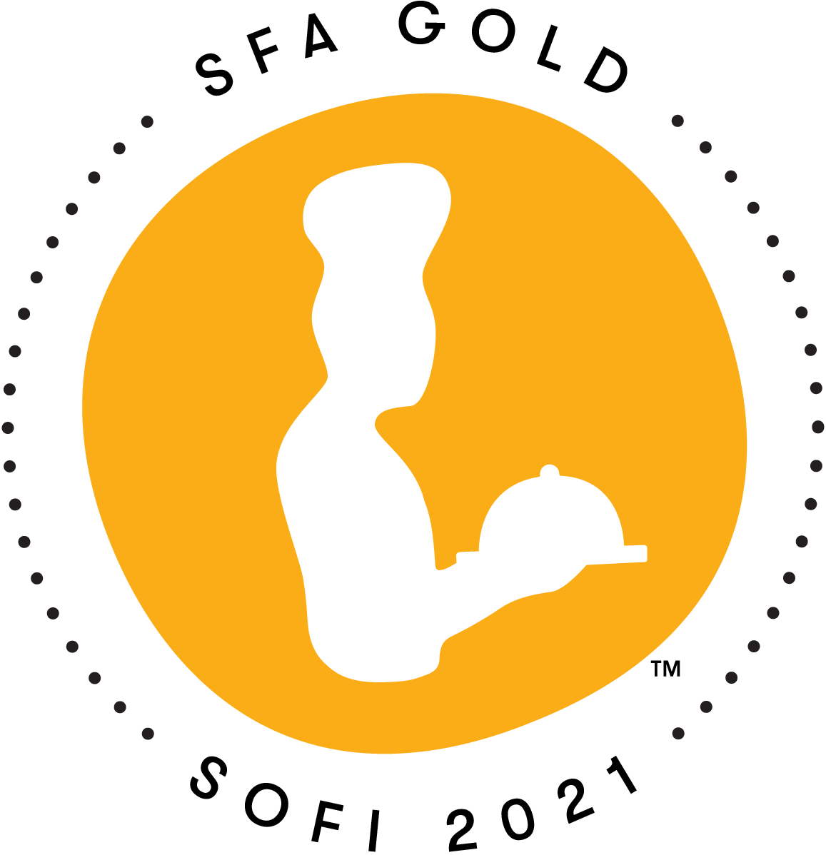 A gold circular logo shows a chef holding a dish, highlighted with Swiss Chocolate luxury, and labeled SFA Gold and Sofi 2021, connected to the MilkBoy Swiss Alpine Milk Chocolate with Caramel & Sea Salt 3.5 oz Bar.