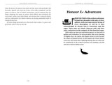 Two pages from Icelandic Folktales (UK Paperback, 256 pages): the left discusses Icelandic folktales and Viking fairy stories; the right opens a chapter called Honour & Adventure, featuring an illustrated whale.
