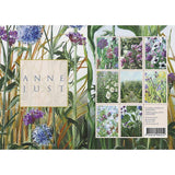 The Card Pack: Anne Just Cardfolder 8 Cards w/ Envelopes features exquisite floral illustrations, Anne Just elegantly inscribed on the left, and twelve smaller floral images on the right, all printed on environmentally certified FSC paper.