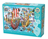 Embark on a vibrant adventure with the Puzzle: Viking Voyage (Family) 350-piece puzzle. This captivating puzzle showcases a colorful cartoon sea battle scene featuring two ships and lively characters, making it ideal for puzzlers of all ages as it seamlessly blends challenge and fun.