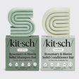 The Kitsh Hair: Rosemary & Biotin Volumizing Shampoo & Conditioner Bar Combo includes two 2.7oz bars—ideal for those seeking sulfate-free haircare and the benefits of rosemary and biotin in solid form.