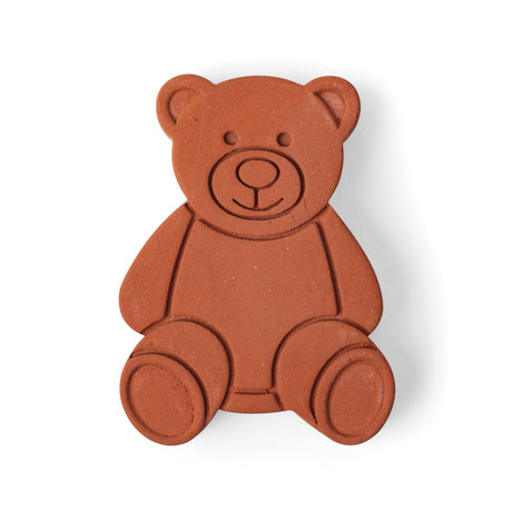 The Sugar Saver: Terracotta Brown Sugar Bear Keeper & Saver, 2.5" is a sitting teddy bear-shaped terracotta object that keeps brown sugar soft and fresh.