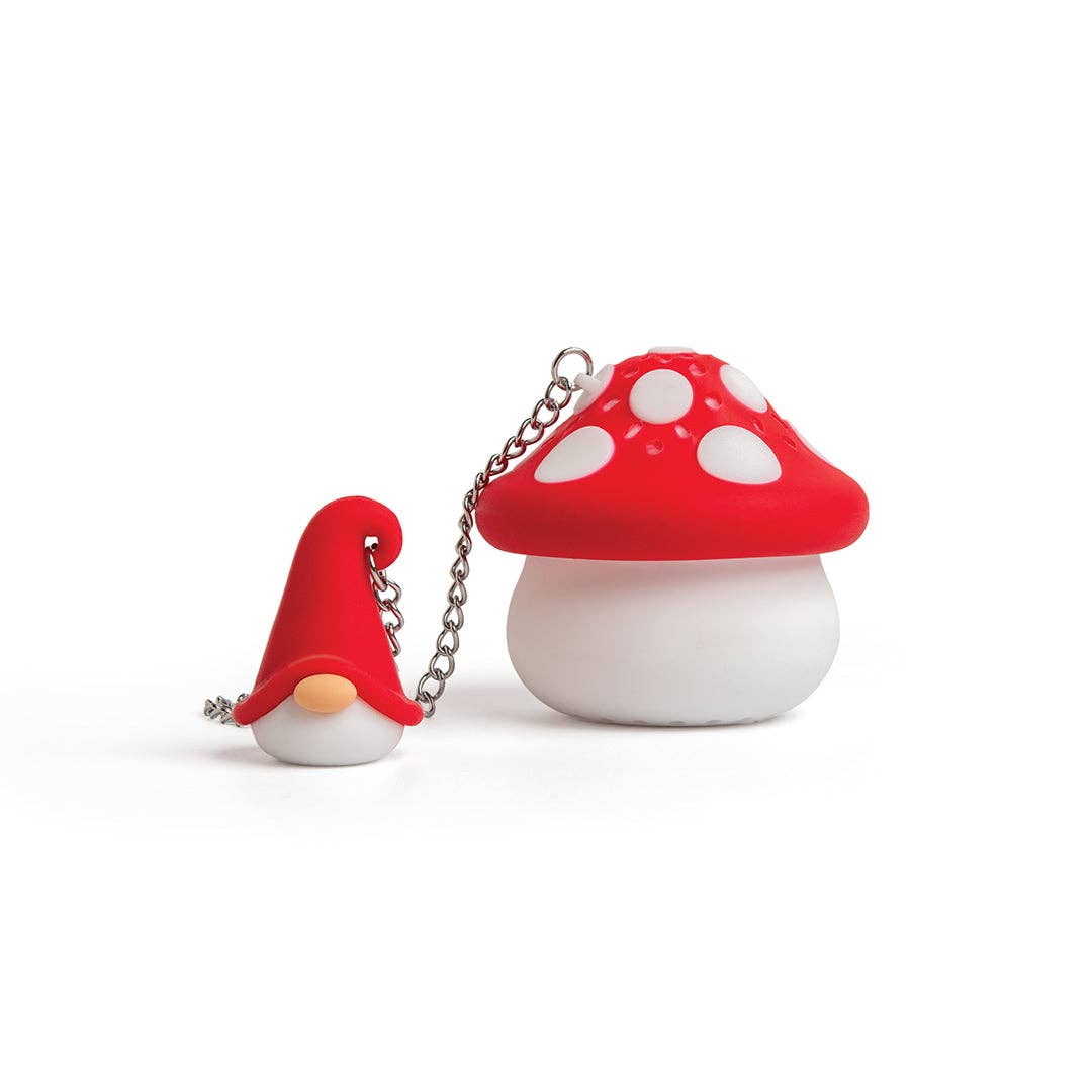 Tea Strainer: Enchan-Tea Loose Leaf Tea Strainer Diffusers - Silicone Mushroom Tea Holder & Gnome