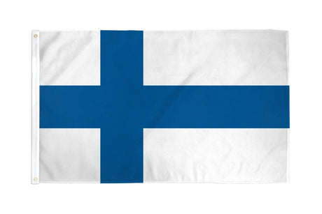 Show your Finnish pride with the Flag: Finland Flag – Polyester National Flag (2x3), featuring a blue Nordic cross on white. Made from durable polyester, its perfect for indoor or outdoor display.